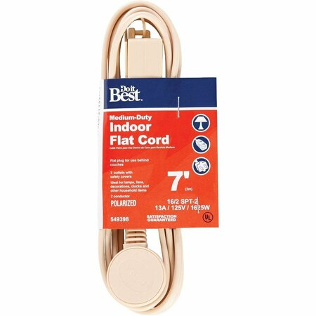 ALL-SOURCE 7 Ft. 16/2 Flat Plug Tan Extension Cord INF-PR2162-7-TAN